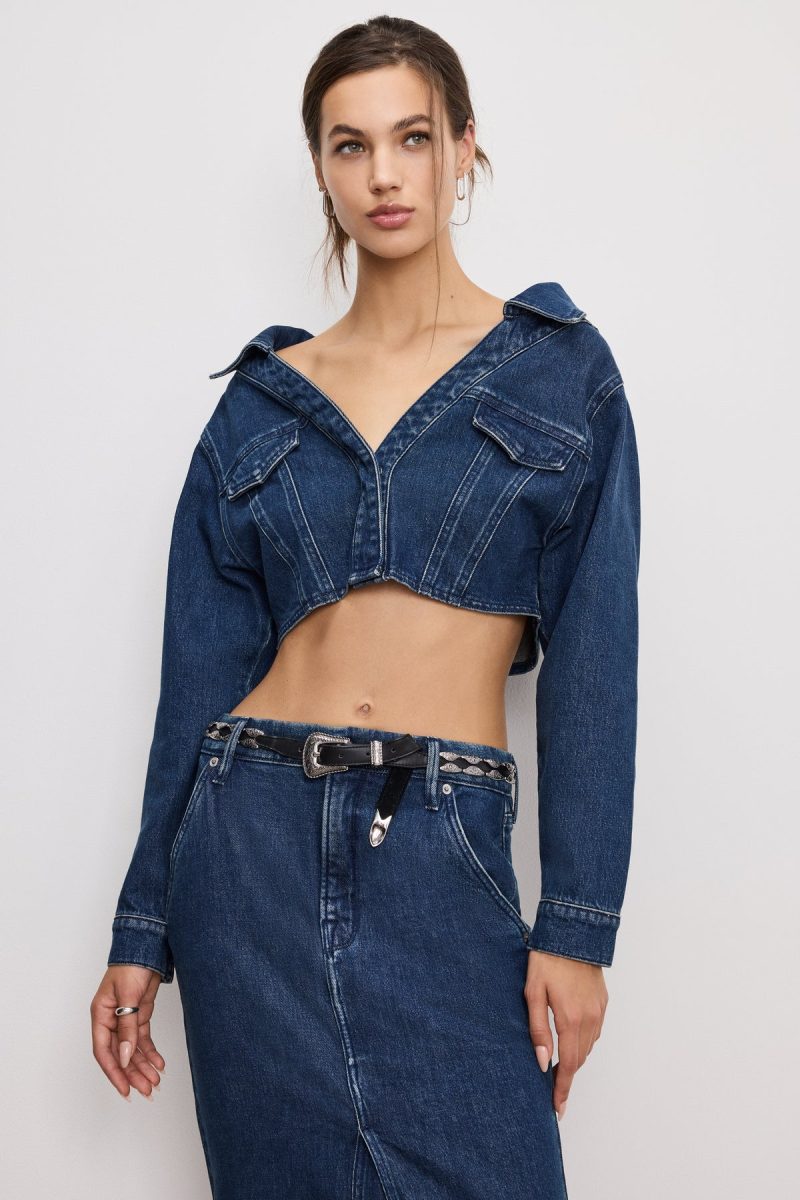 DENIM OFF SHOULDER TOP