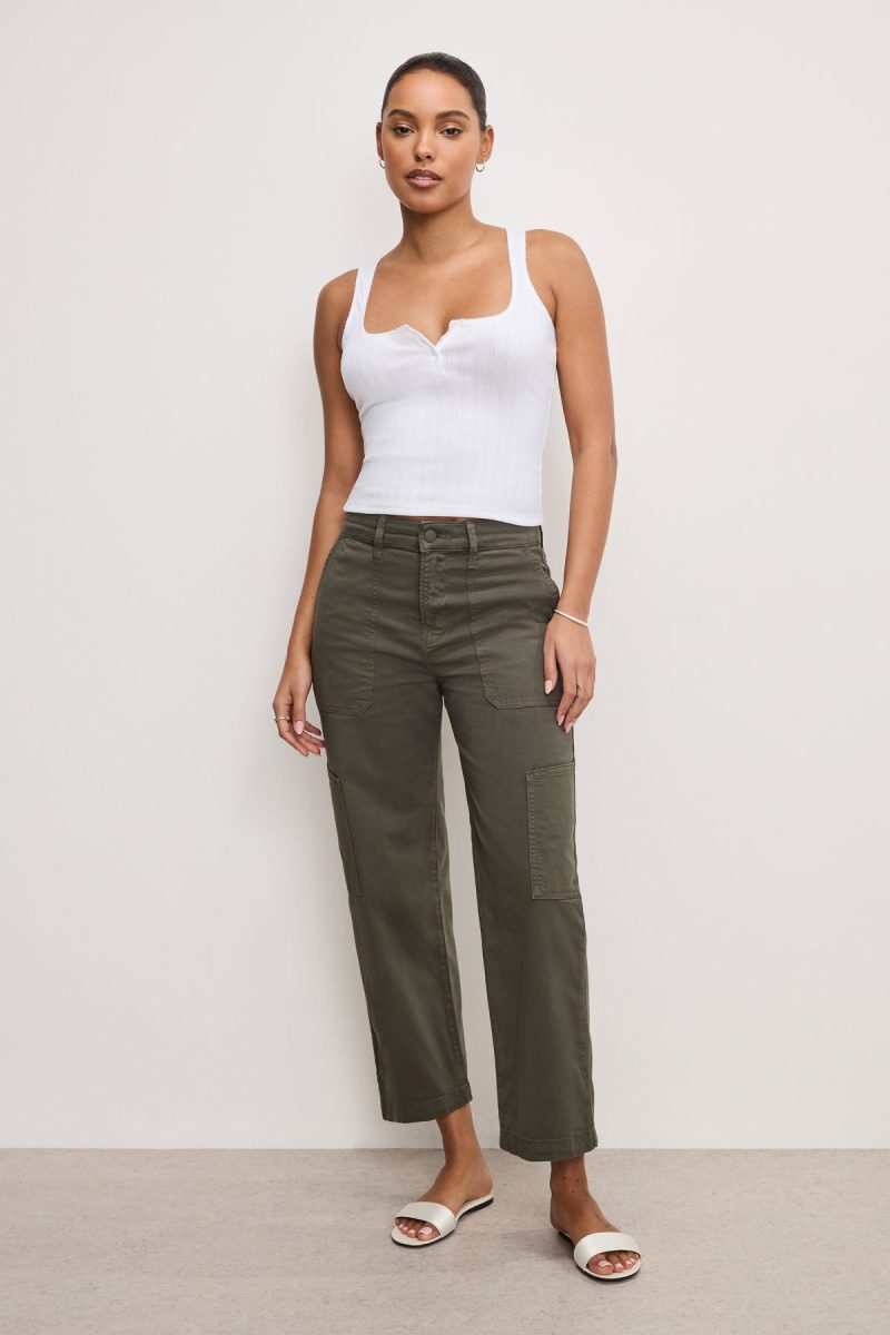 CARGO CROPPED TWILL PANTS