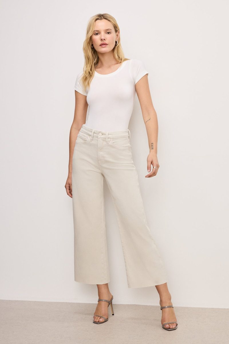 GOOD WAIST PALAZZO CROPPED JEANS
