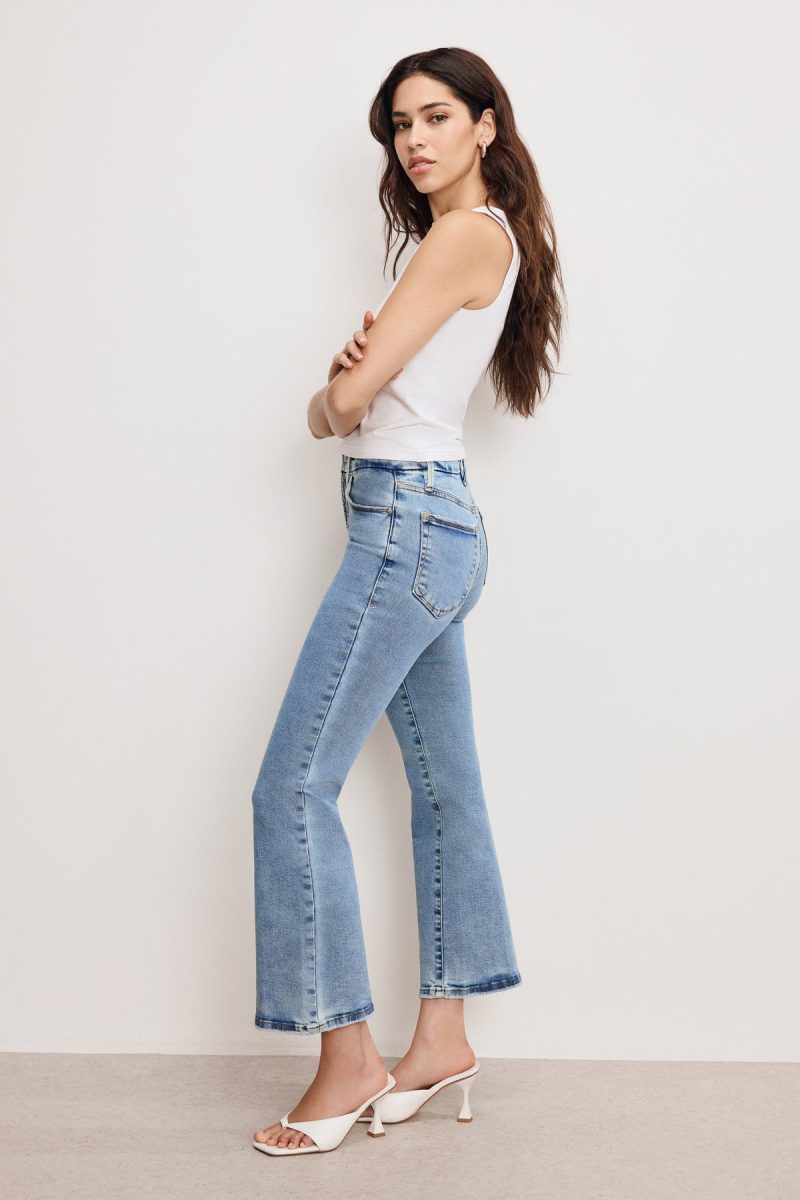 GOOD LEGS CROP MINI BOOT JEANS