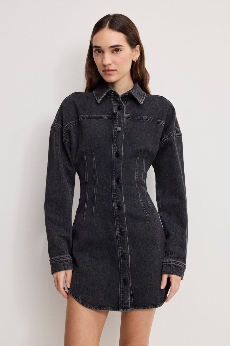 SHAPED DENIM DRESS