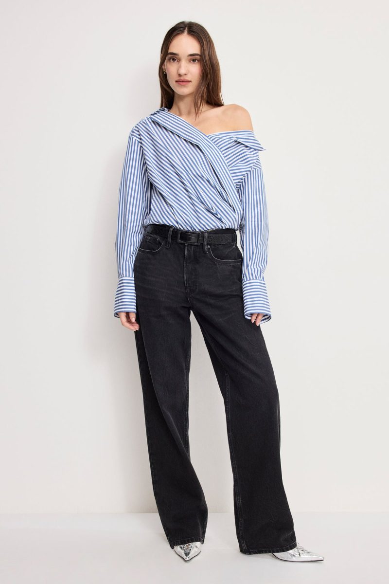 OFF-SHOULDER POPLIN BODYSUIT