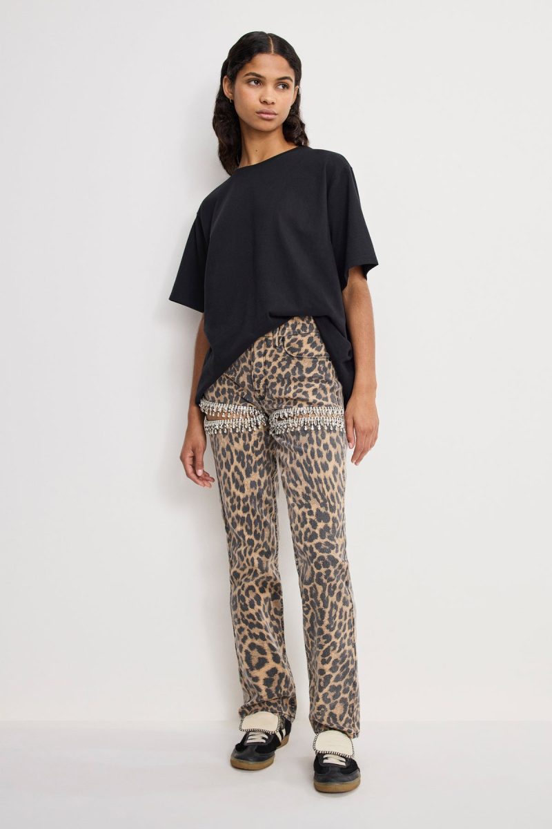 LEOPARD GOOD ICON STRAIGHT DIAMOND JEANS