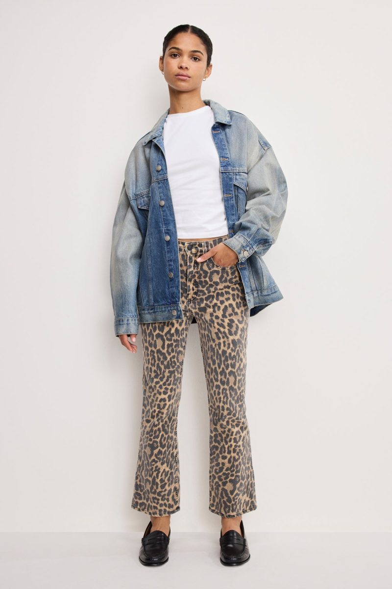 GOOD KICK FLARE LEOPARD JEANS