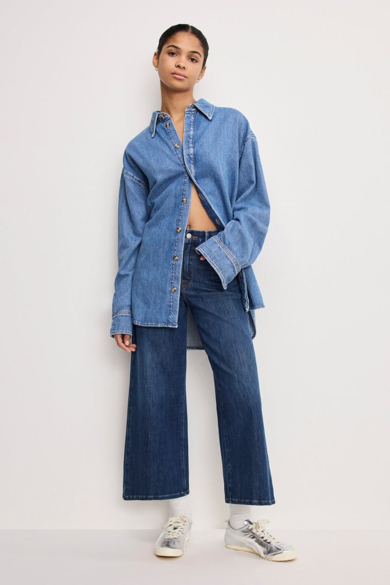 SOFT TECH GOOD WAIST PALAZZO CROPPED JEANS