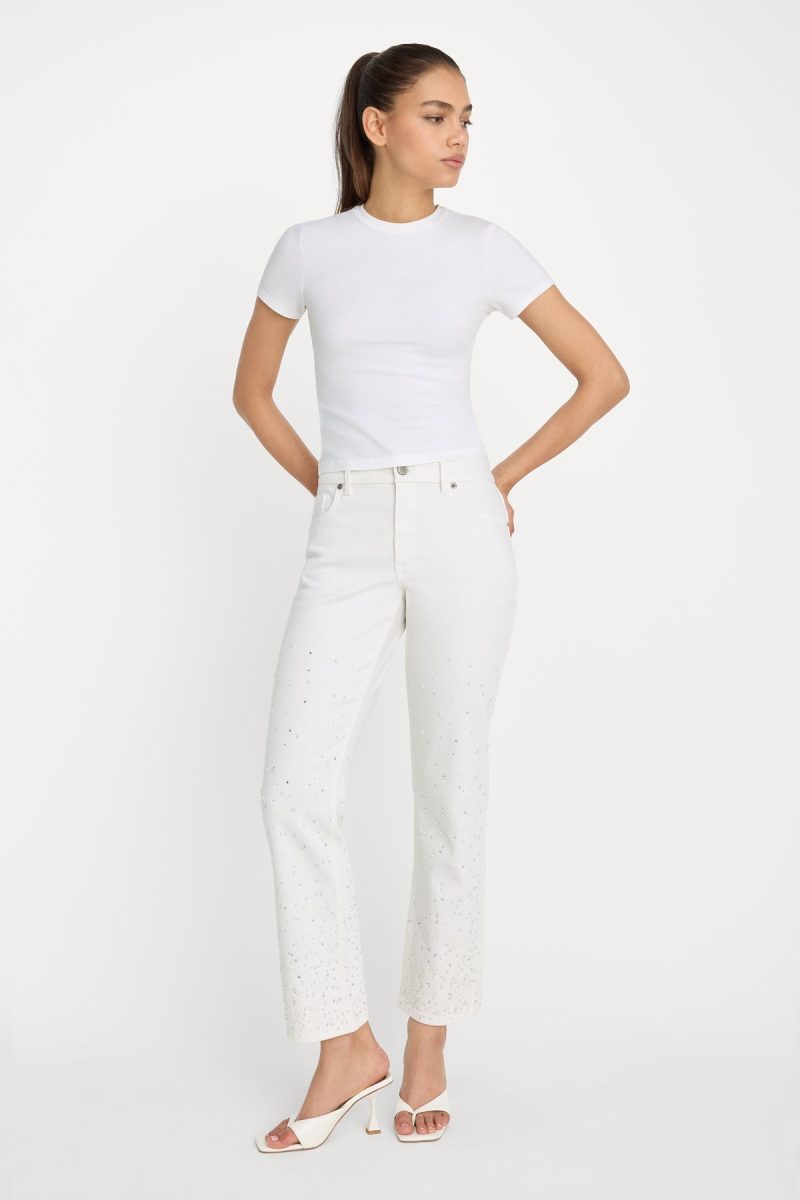GOOD ICON STRAIGHT ANKLE PEARL JEANS
