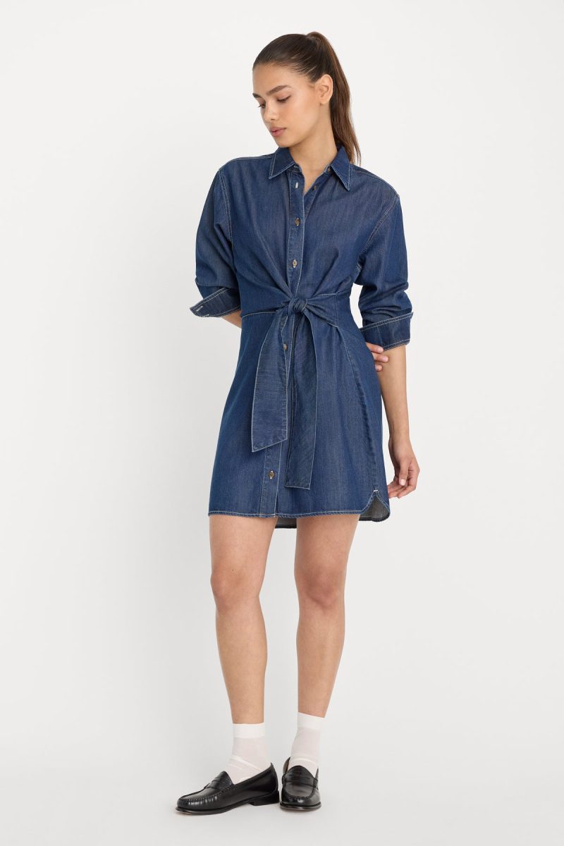 DENIM WRAP SHIRT DRESS