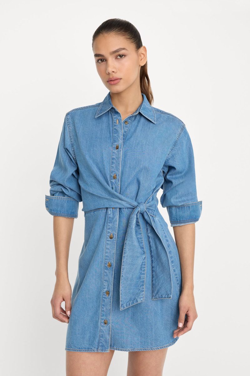 DENIM WRAP SHIRT DRESS