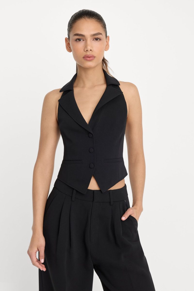 LUXE SUITING HALTER VEST
