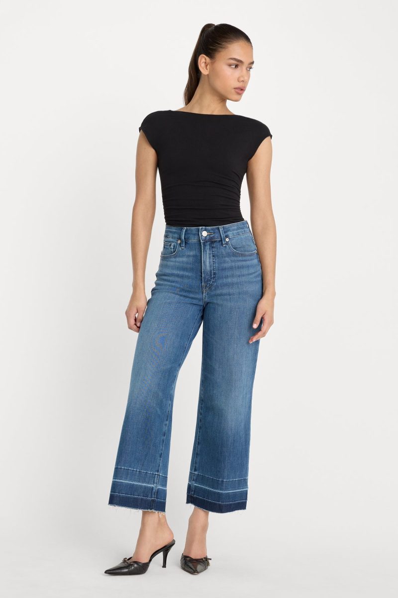 SOFT TECH GOOD WAIST PALAZZO CROPPED JEANS