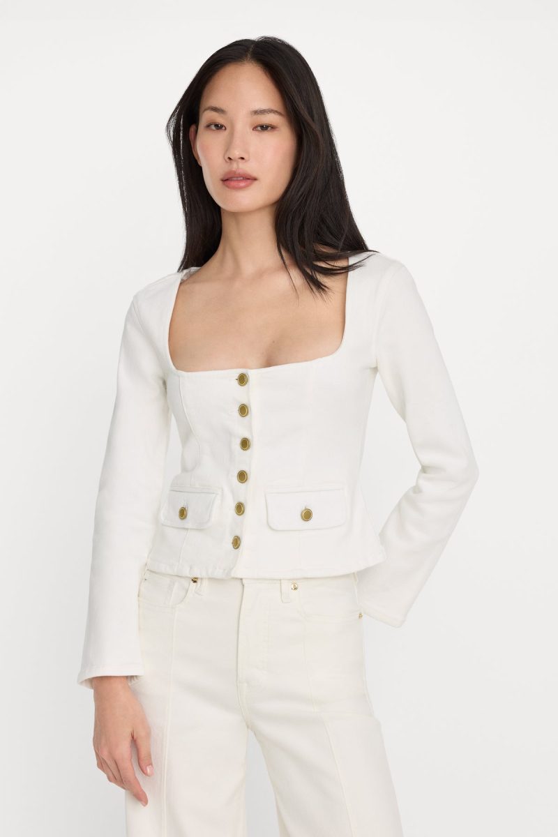 DENIM FITTED BUTTON FRONT JACKET