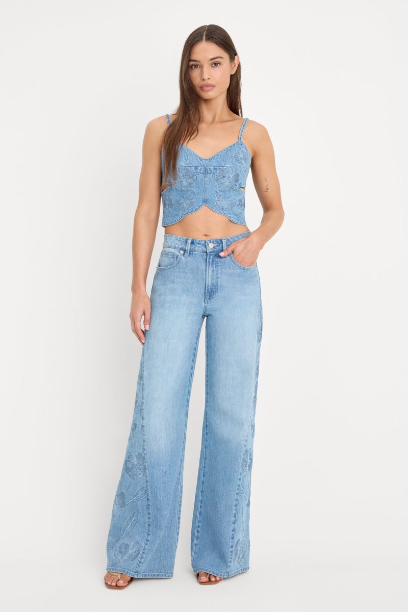DOLLY JOLEANS EMBROIDERED GOOD WAIST PALAZZO JEANS