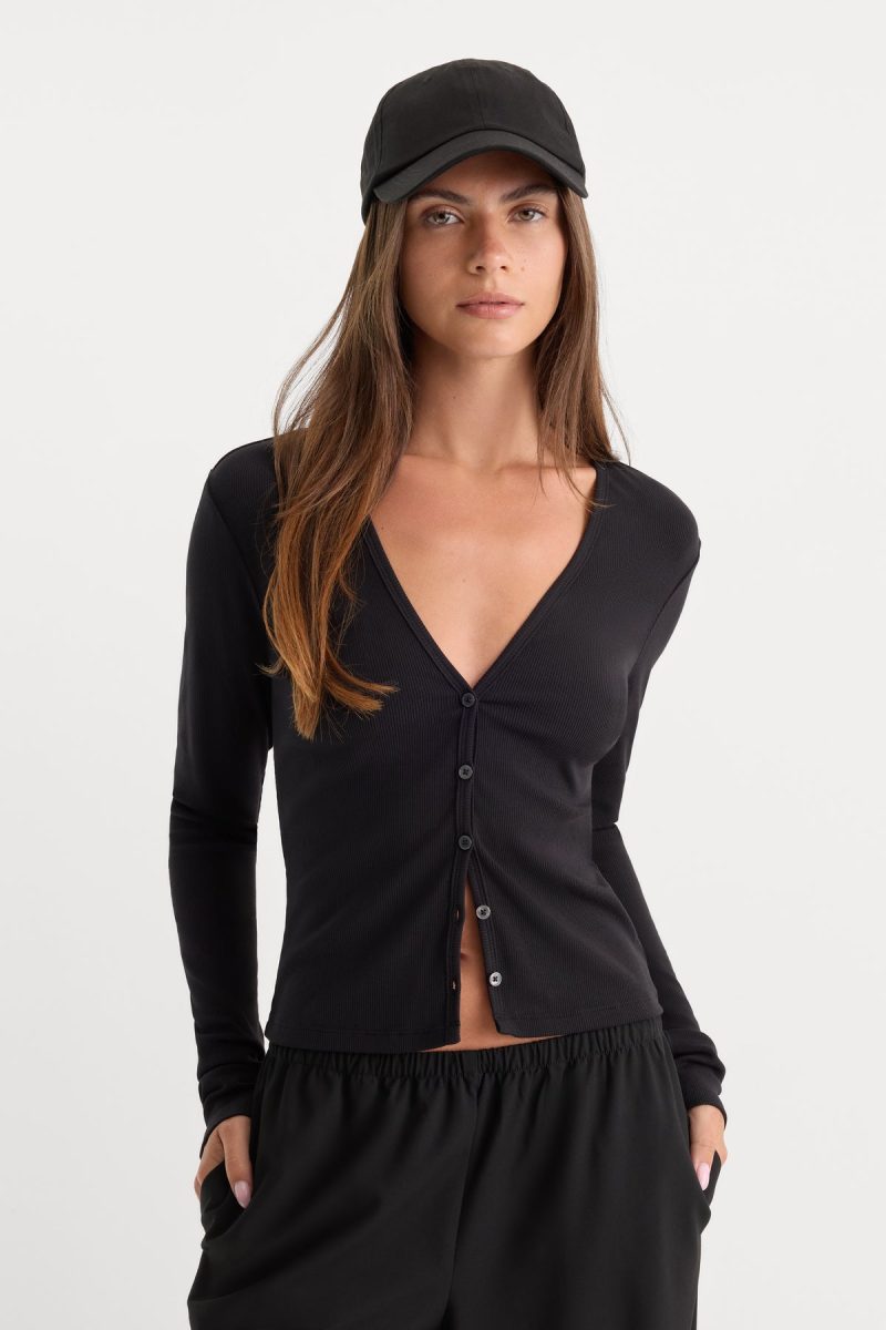 THE RIB V NECK CARDIGAN