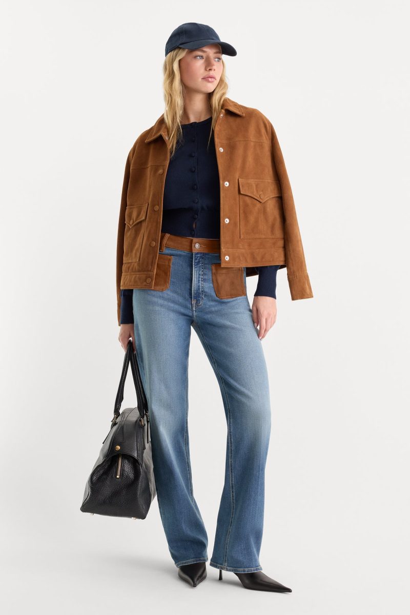 SOFT TECH PATCH POCKET GOOD TRUE STRAIGHT JEANS