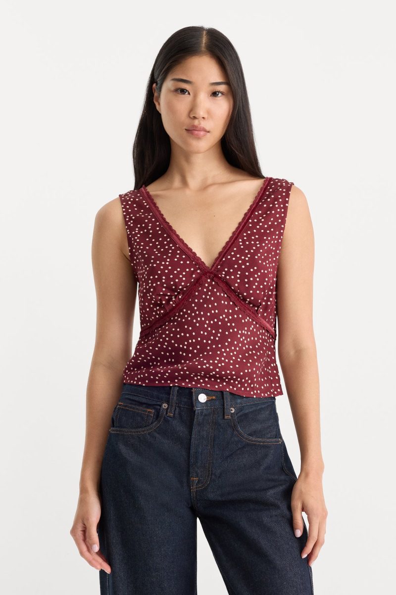 THE WOVEN V NECK TOP