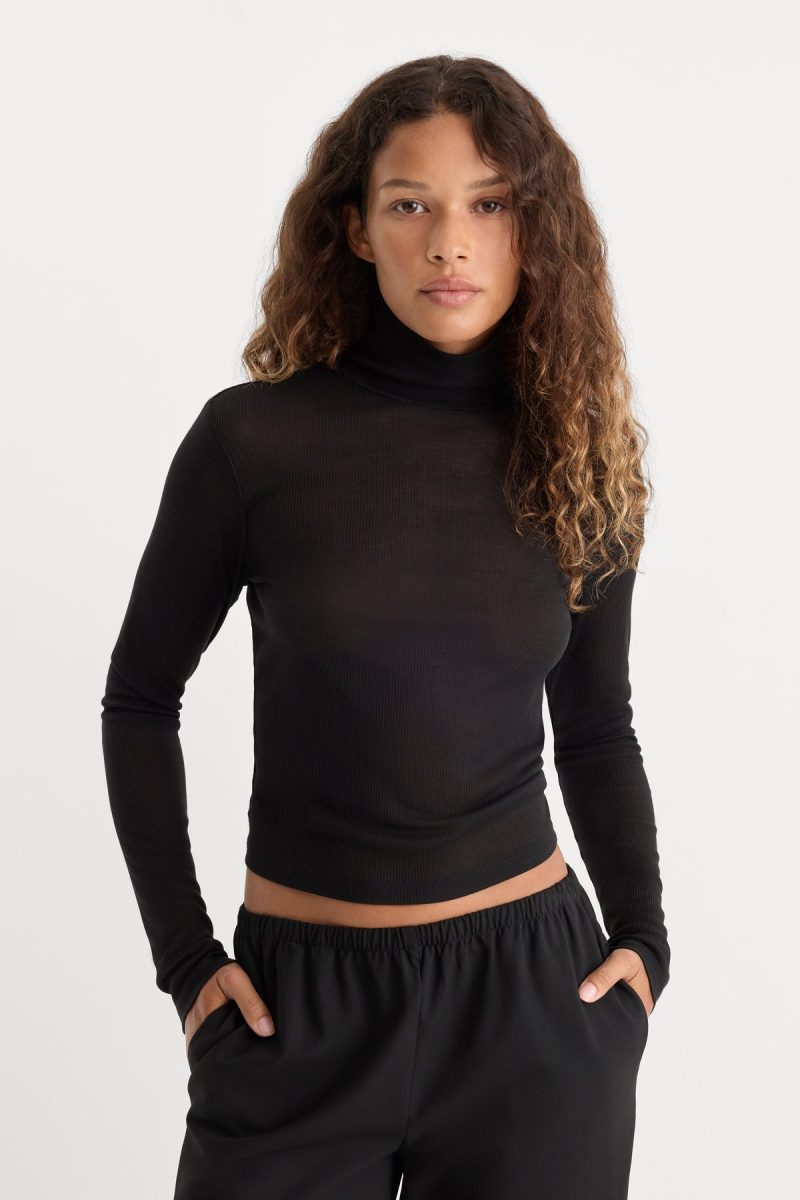 THE SHEER RIB TURTLENECK