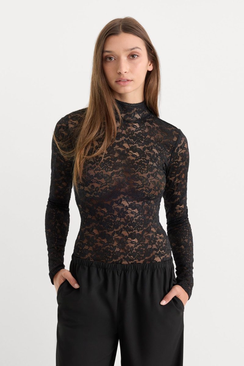 THE LACE TURTLENECK BODYSUIT