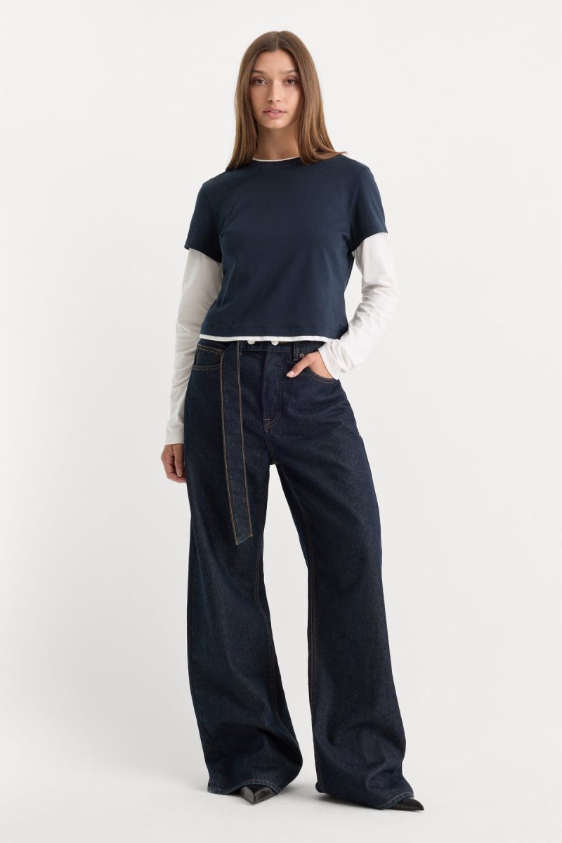 BELTED VINTAGE LOW SLUNG BAGGY JEANS