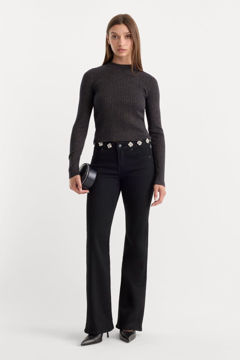 EMBELLISHED GOOD LOW RISE BOOTCUT JEANS