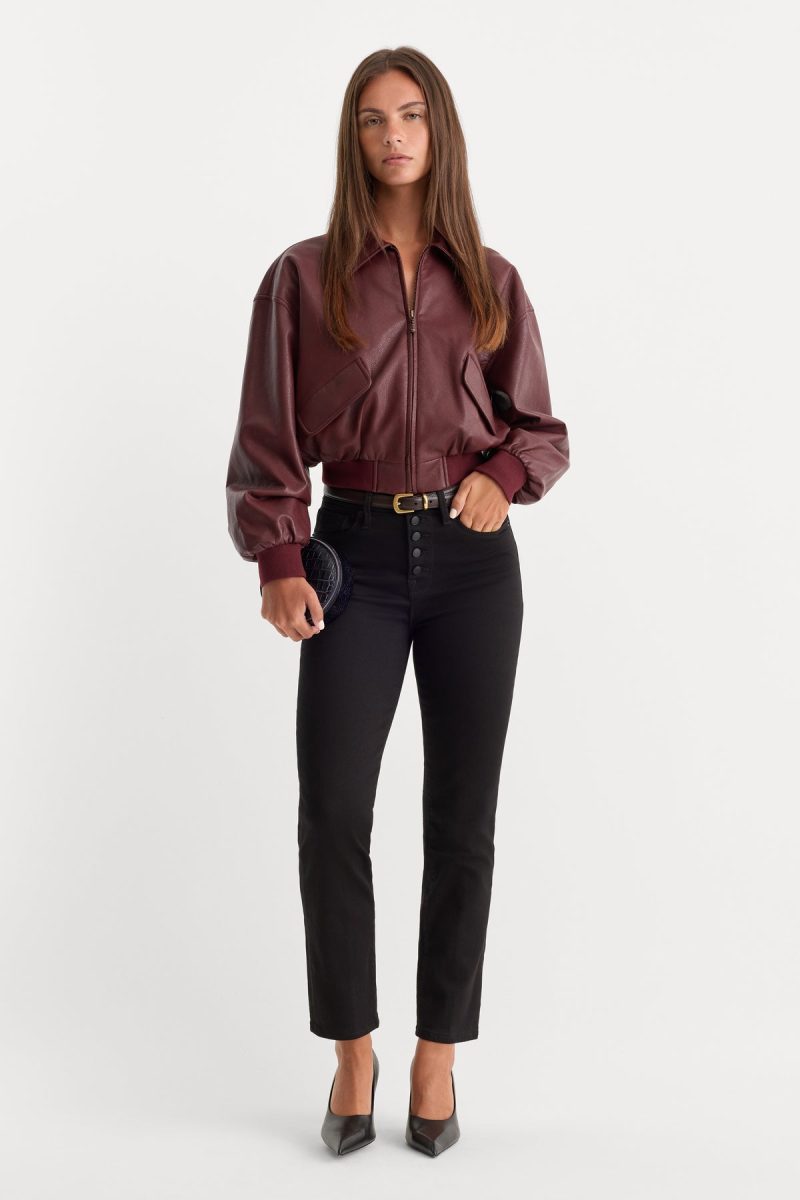 NEVER FADE BUTTON FRONT GOOD LEGS STRAIGHT JEANS