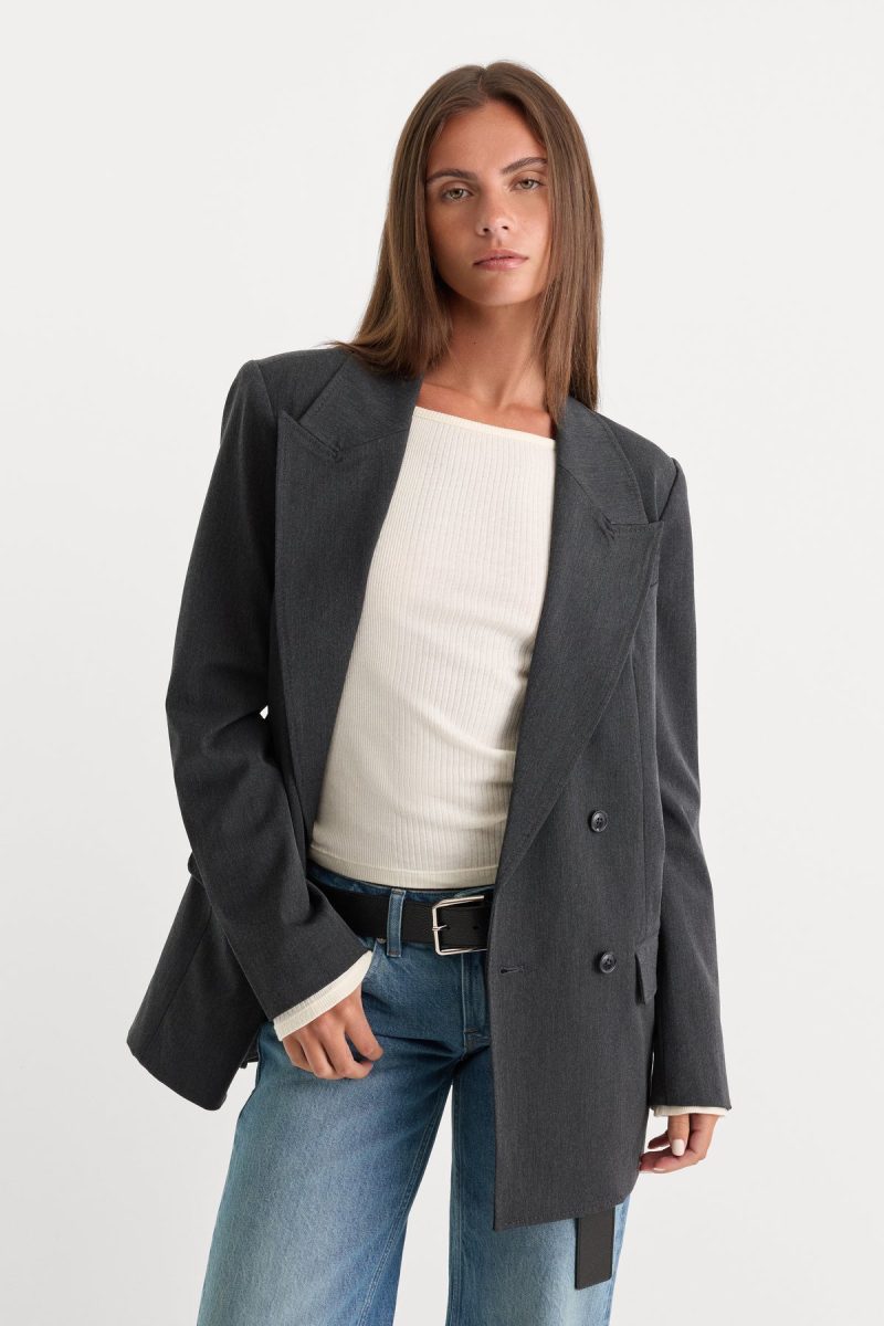 ESSENTIAL SUITING OVERSIZED DOUBLE BREASTED BLAZER