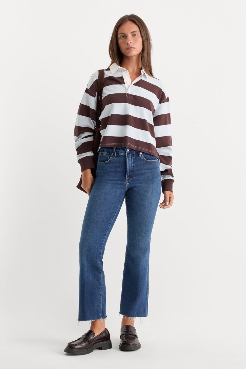 SOFT TECH GOOD LEGS CROPPED MINI BOOT JEANS