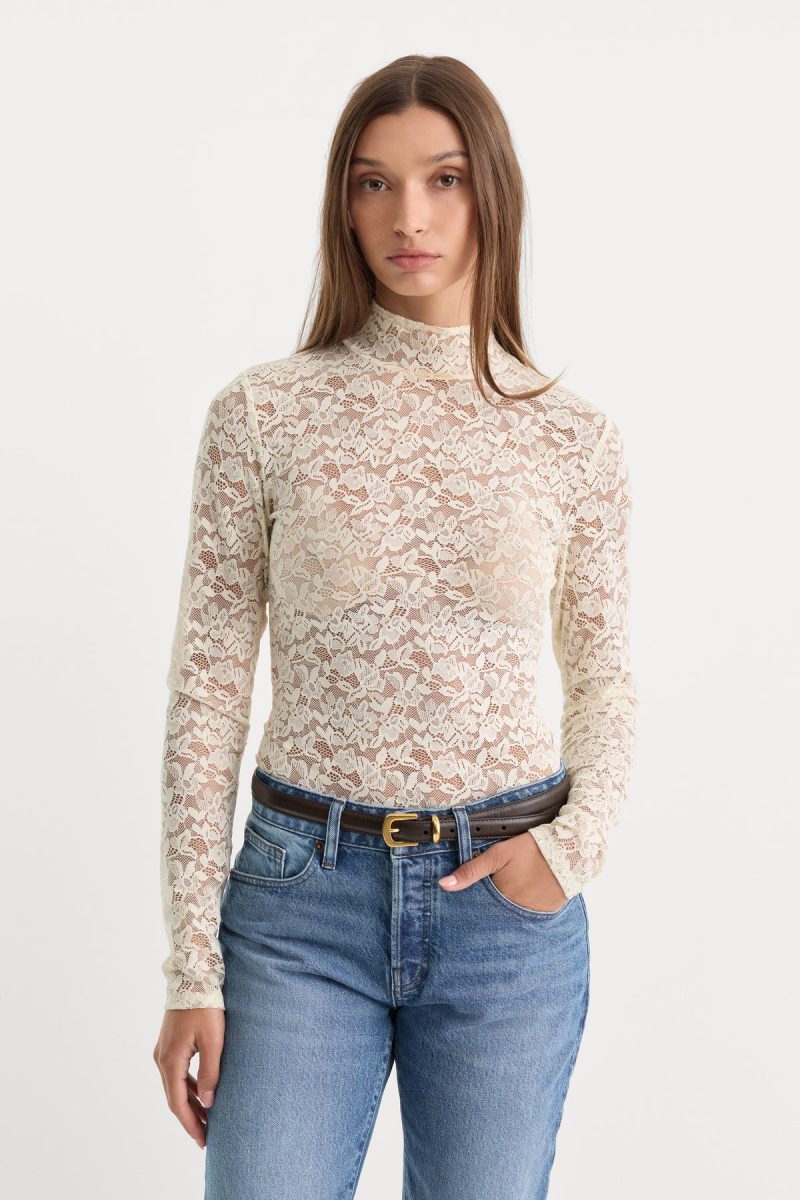 THE LACE TURTLENECK BODYSUIT