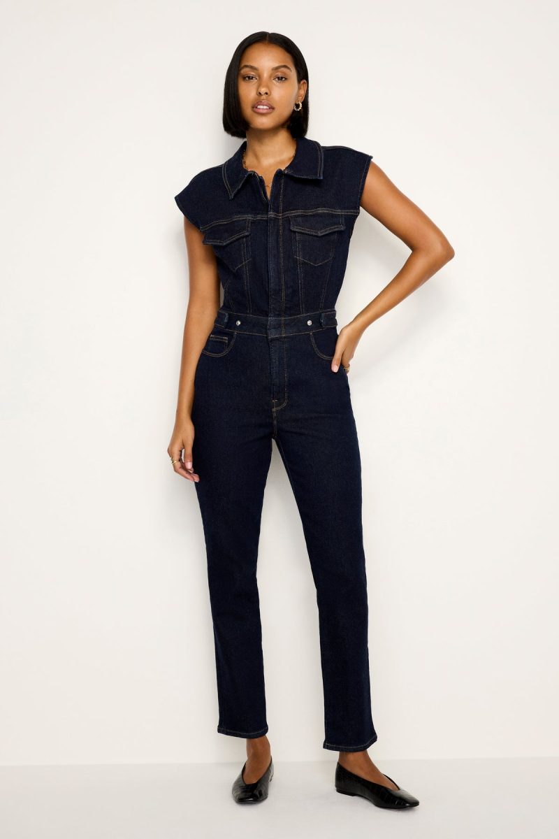 RINSED DENIM FIT FOR SUCCESS JUMPSUIT